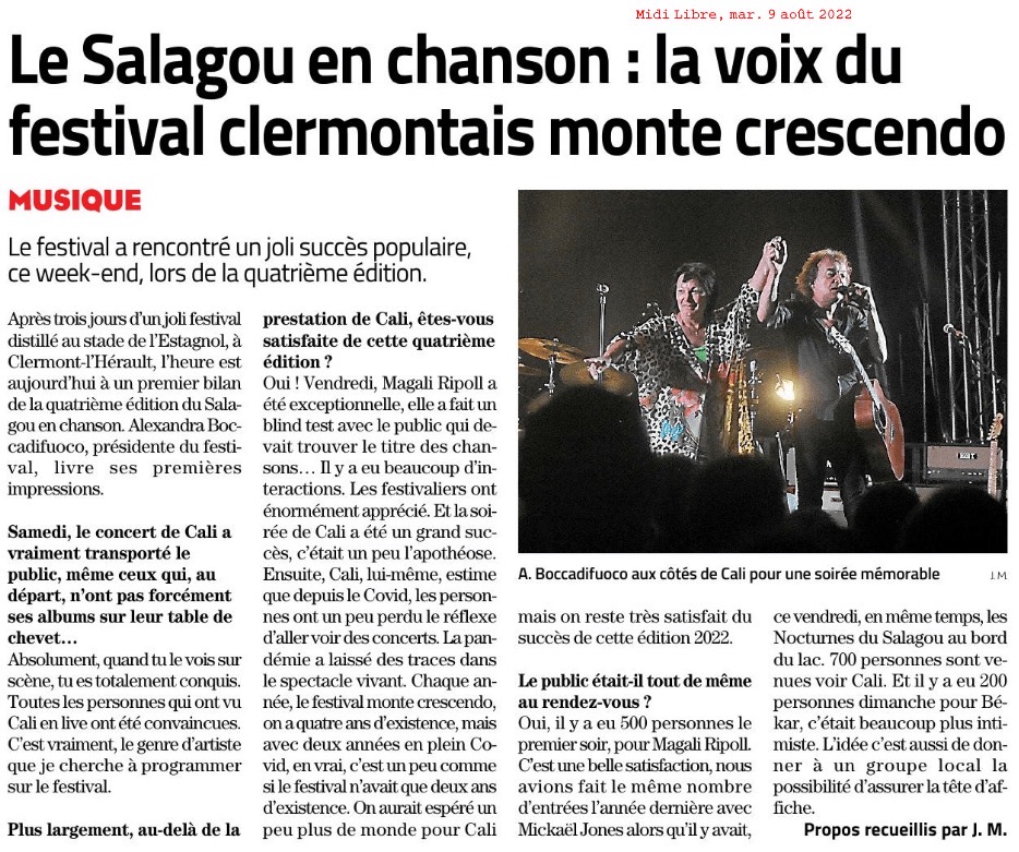 Le salagou en chanson : la voix du festival clermontais monte crescendo
